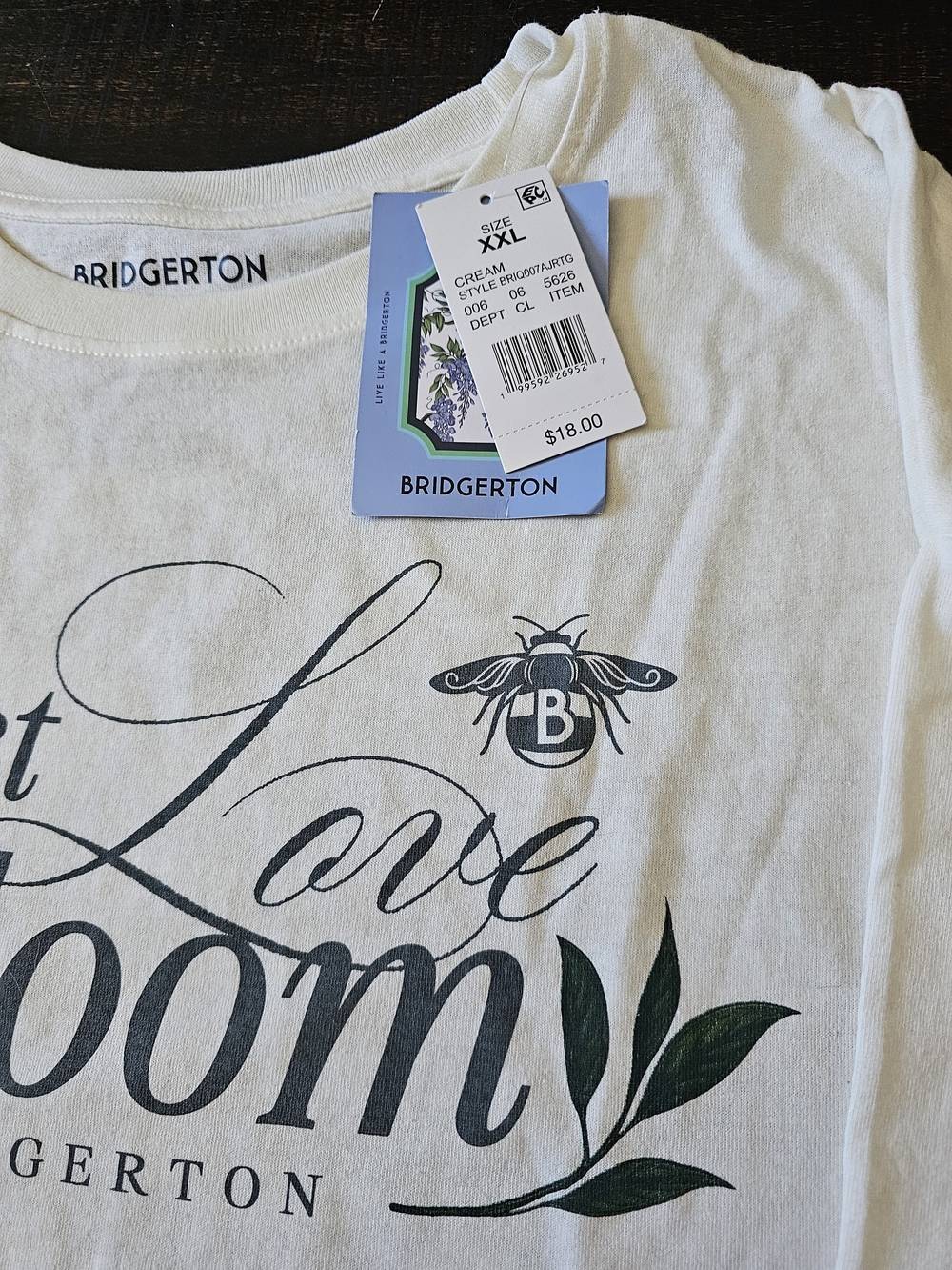 Bridgerton 'Let Love Bloom' White Graphic Tee - Picture 2 of 6